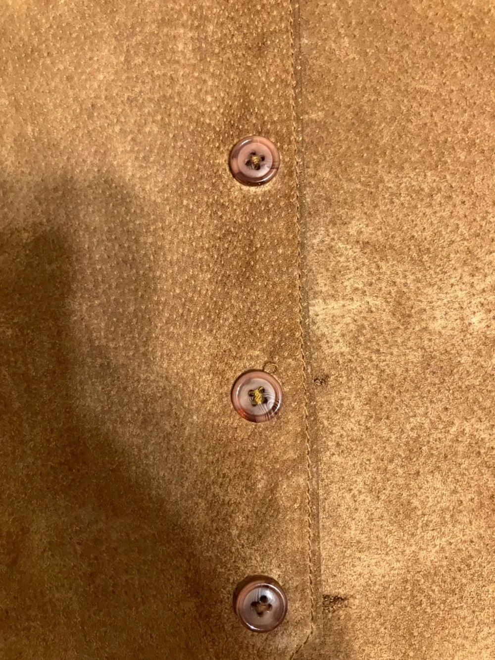 Scully Mens Tan Brown Leather Western Cowboy Vest Size 44 Button Front Yoke
